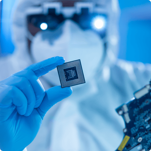 sientist holding microchip